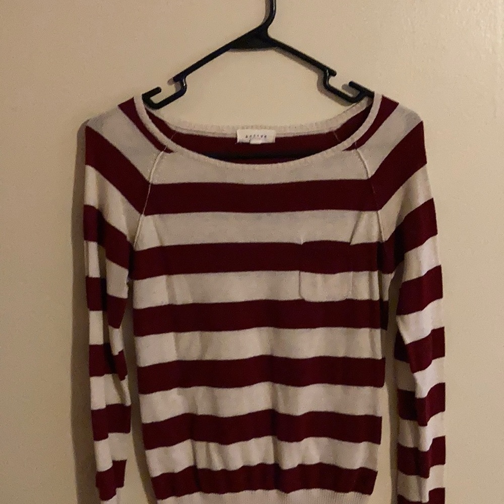 Striped maroon and white sweater - M.